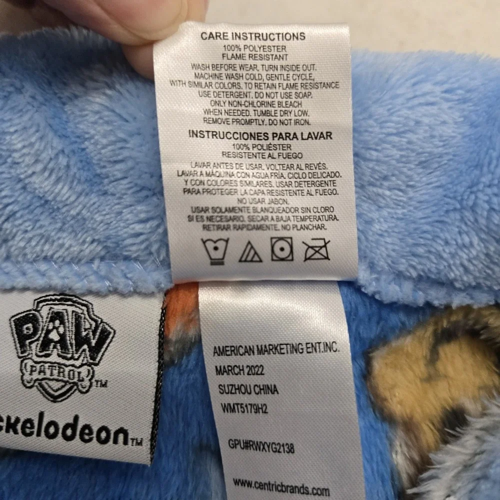 Nickelodeon Paw Patrol Cozy Fleece Bath Robe‎ Boys 2T Chase Marshall Rubble
